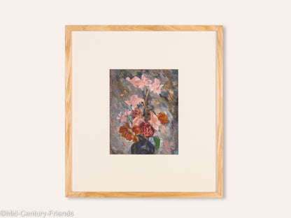 Blumen in Pastell, Acryl auf Karton, 53 x 58 cm