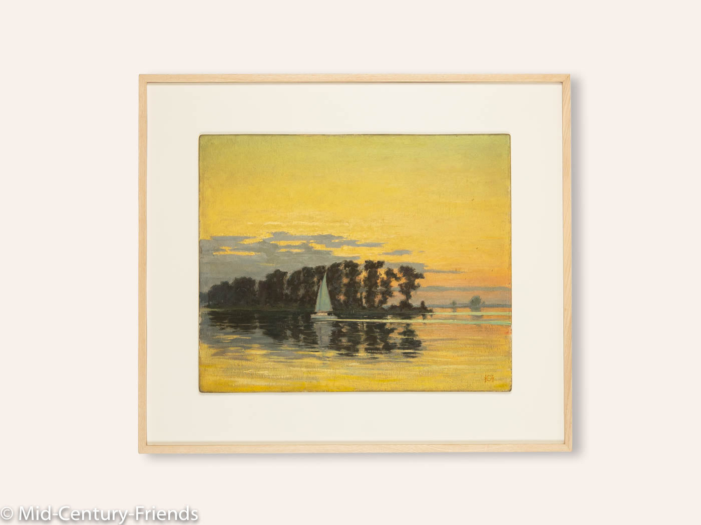 Sonnenuntergang, Öl auf Platte, 83 x 73 cm