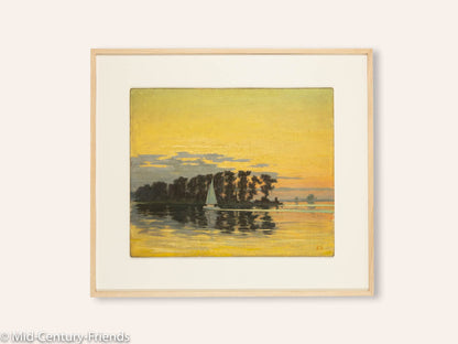 Sonnenuntergang, Öl auf Platte, 83 x 73 cm