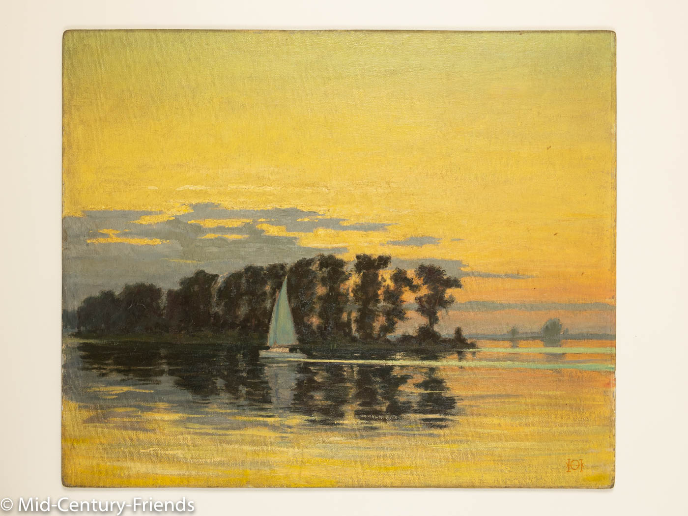 Sonnenuntergang, Öl auf Platte, 83 x 73 cm