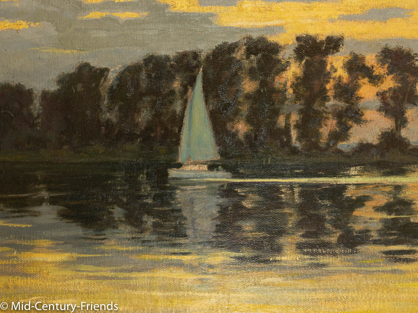Sonnenuntergang, Öl auf Platte, 83 x 73 cm