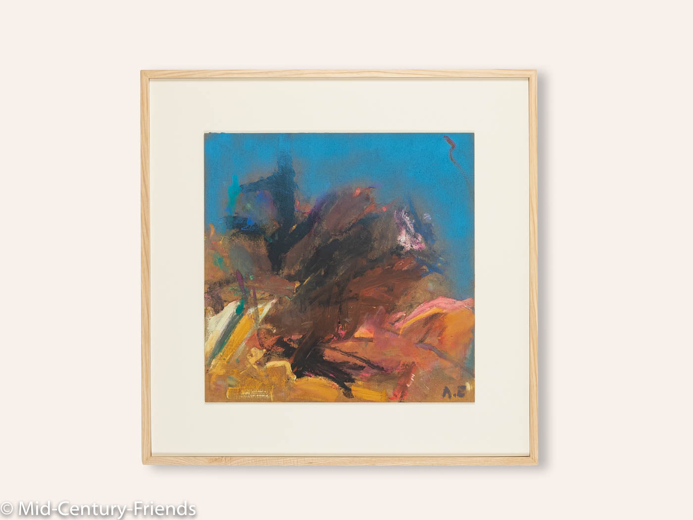 Abstrakte Komposition, Öl auf Platte, 73 x 73 cm