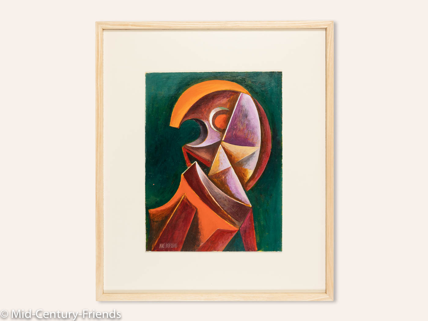 Kubistisches Portrait, Öl auf Platte, 52 x 62 cm