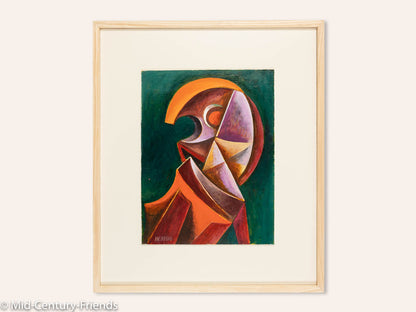 Kubistisches Portrait, Öl auf Platte, 52 x 62 cm