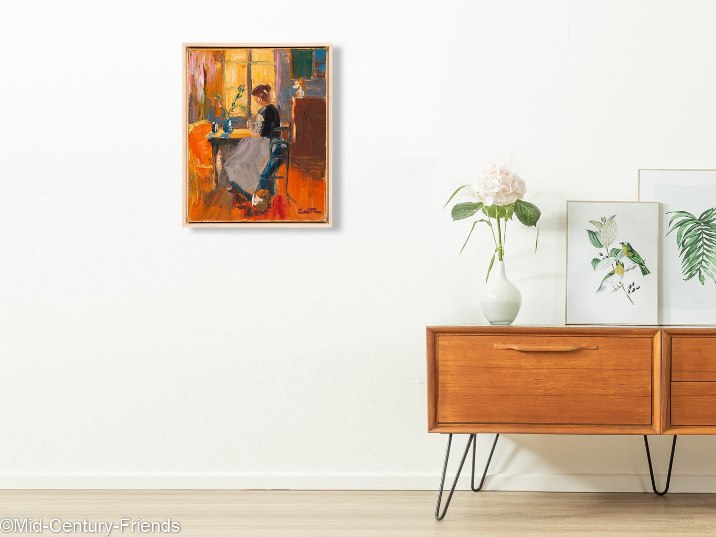 Junge Frau in der Morgensonne, Öl auf Leinwand, 44 x 54 cm