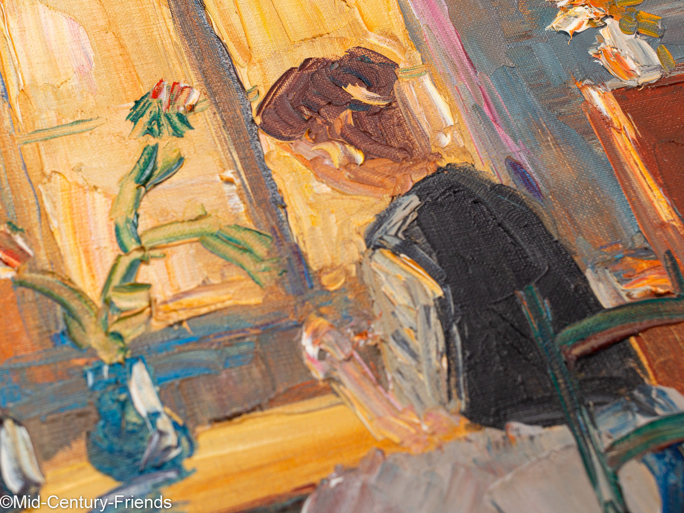 Junge Frau in der Morgensonne, Öl auf Leinwand, 44 x 54 cm