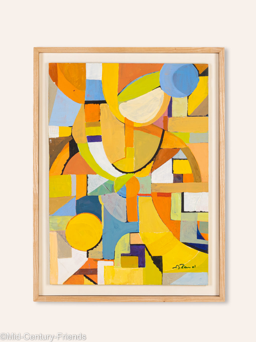 Geometrie, Acryl auf dicker Holzplatte, 54 x 72 cm