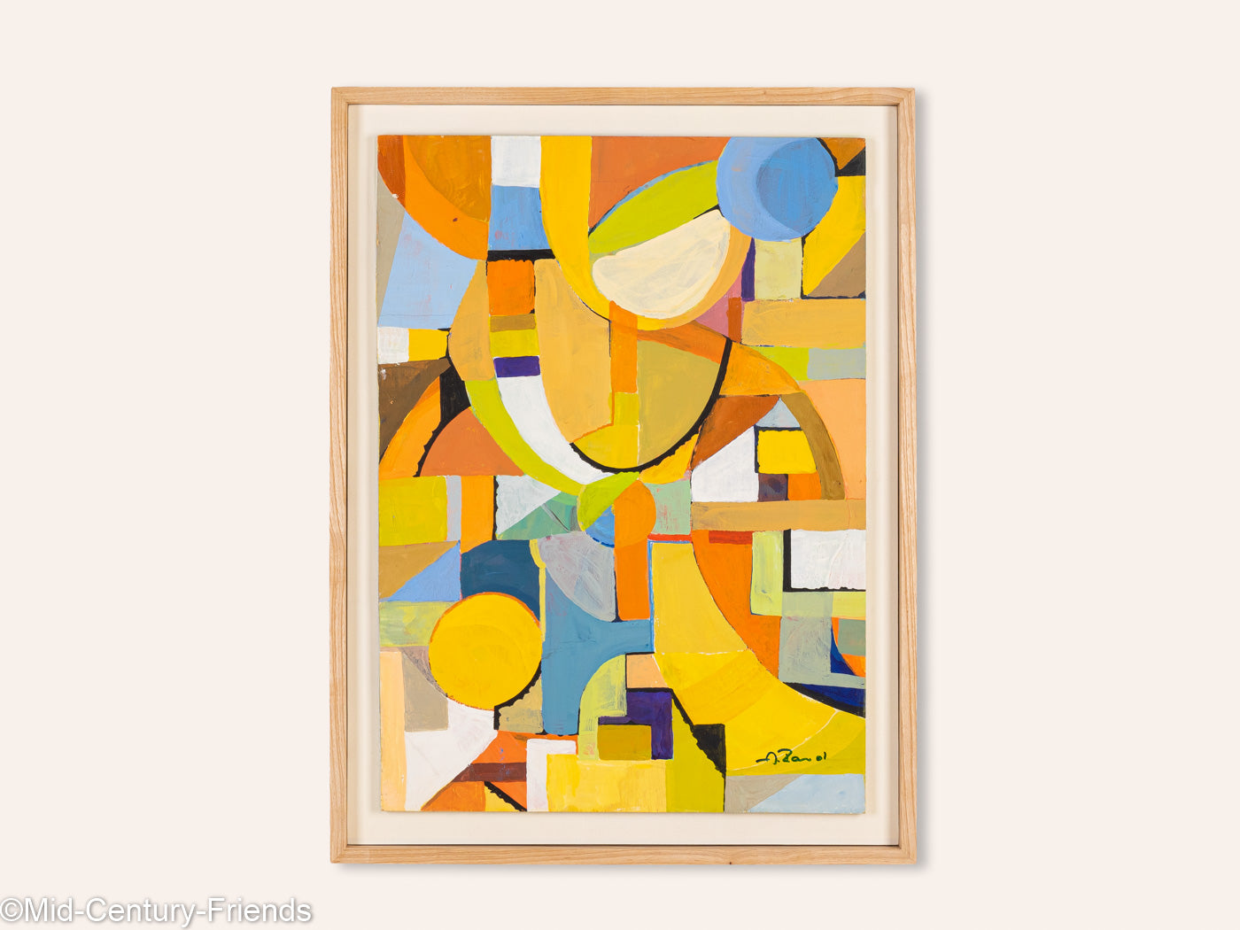 Geometrie, Acryl auf dicker Holzplatte, 54 x 72 cm