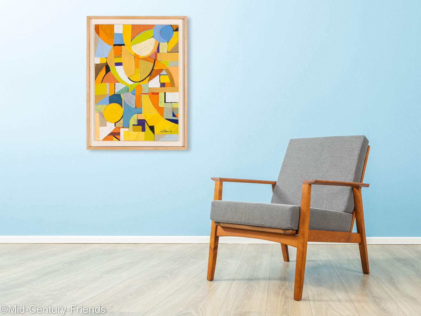 Geometrie, Acryl auf dicker Holzplatte, 54 x 72 cm