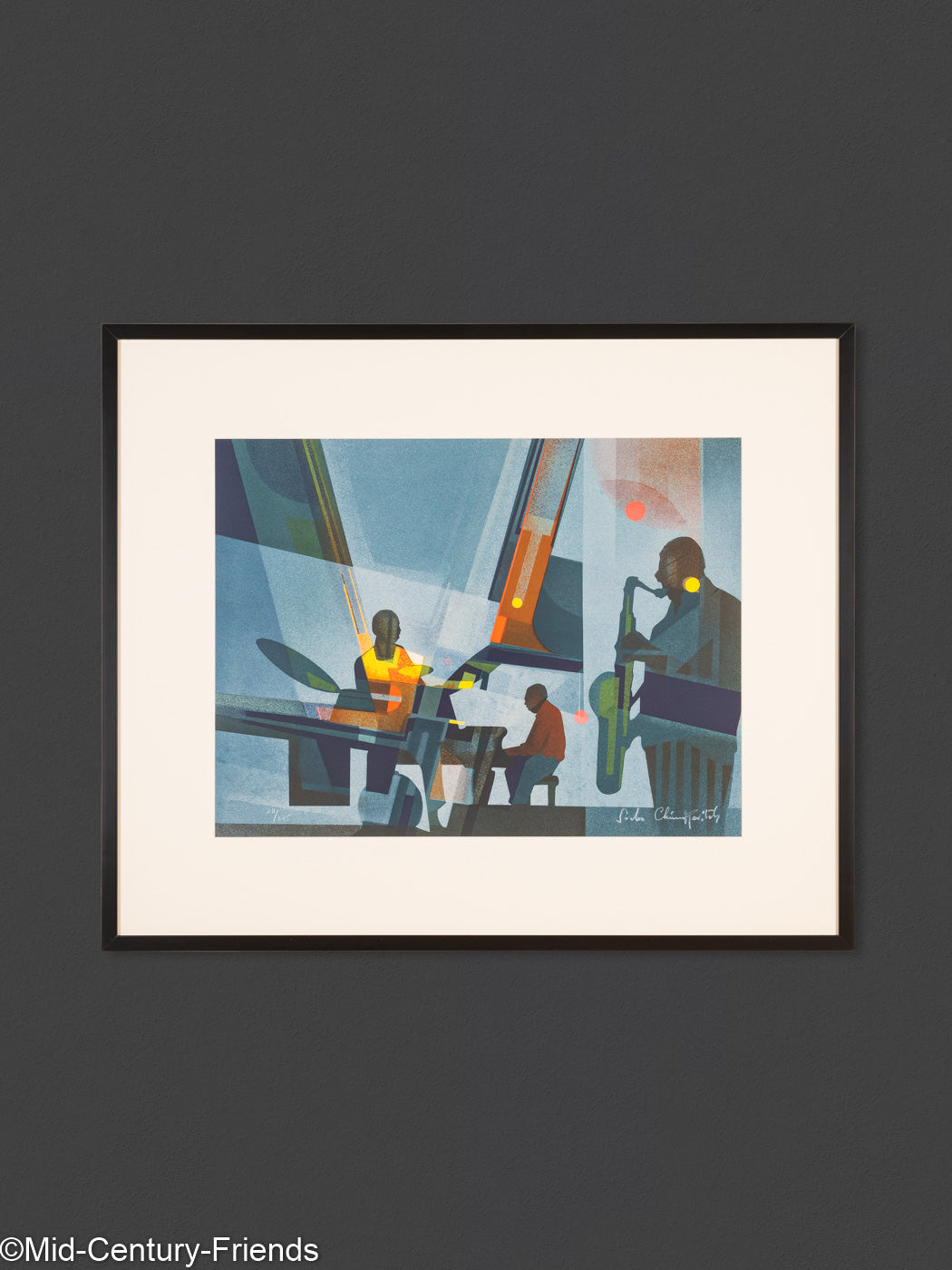 Jazz at Night, Siebdruck auf dickem Papier, 97 x 81 cm