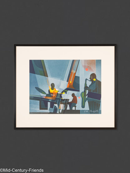 Jazz at Night, Siebdruck auf dickem Papier, 97 x 81 cm