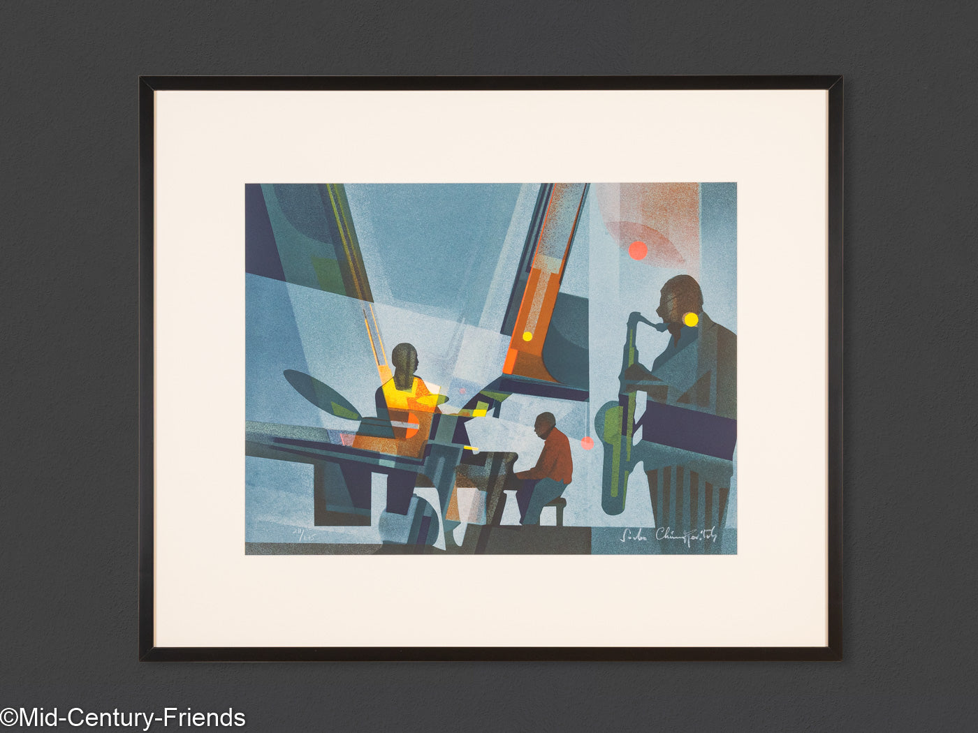 Jazz at Night, Siebdruck auf dickem Papier, 97 x 81 cm
