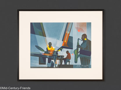 Jazz at Night, Siebdruck auf dickem Papier, 97 x 81 cm
