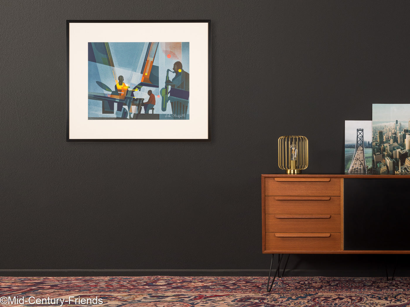 Jazz at Night, Siebdruck auf dickem Papier, 97 x 81 cm