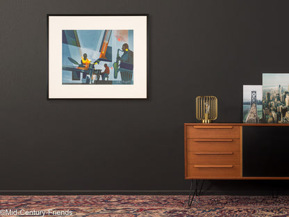 Jazz at Night, Siebdruck auf dickem Papier, 97 x 81 cm