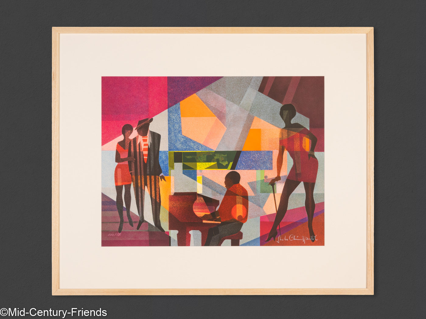 Club Night, Siebdruck auf dickem Papier, 97 x 81 cm