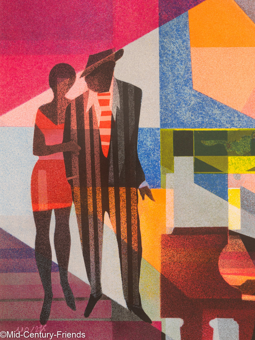 Club Night, Siebdruck auf dickem Papier, 97 x 81 cm