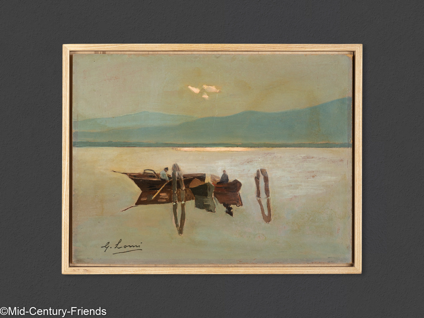 Fischerboote, Öl auf Holzplatte, 43 x 33 cm