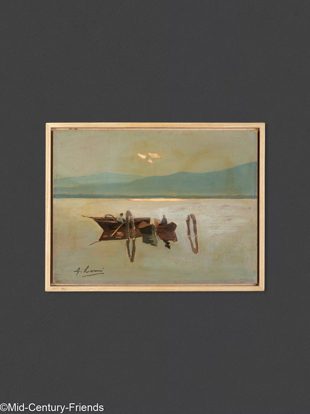 Fischerboote, Öl auf Holzplatte, 43 x 33 cm