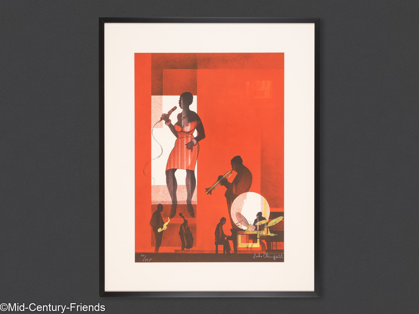 Jazz Singer, Siebdruck auf dickem Papier, 78 x 99 cm