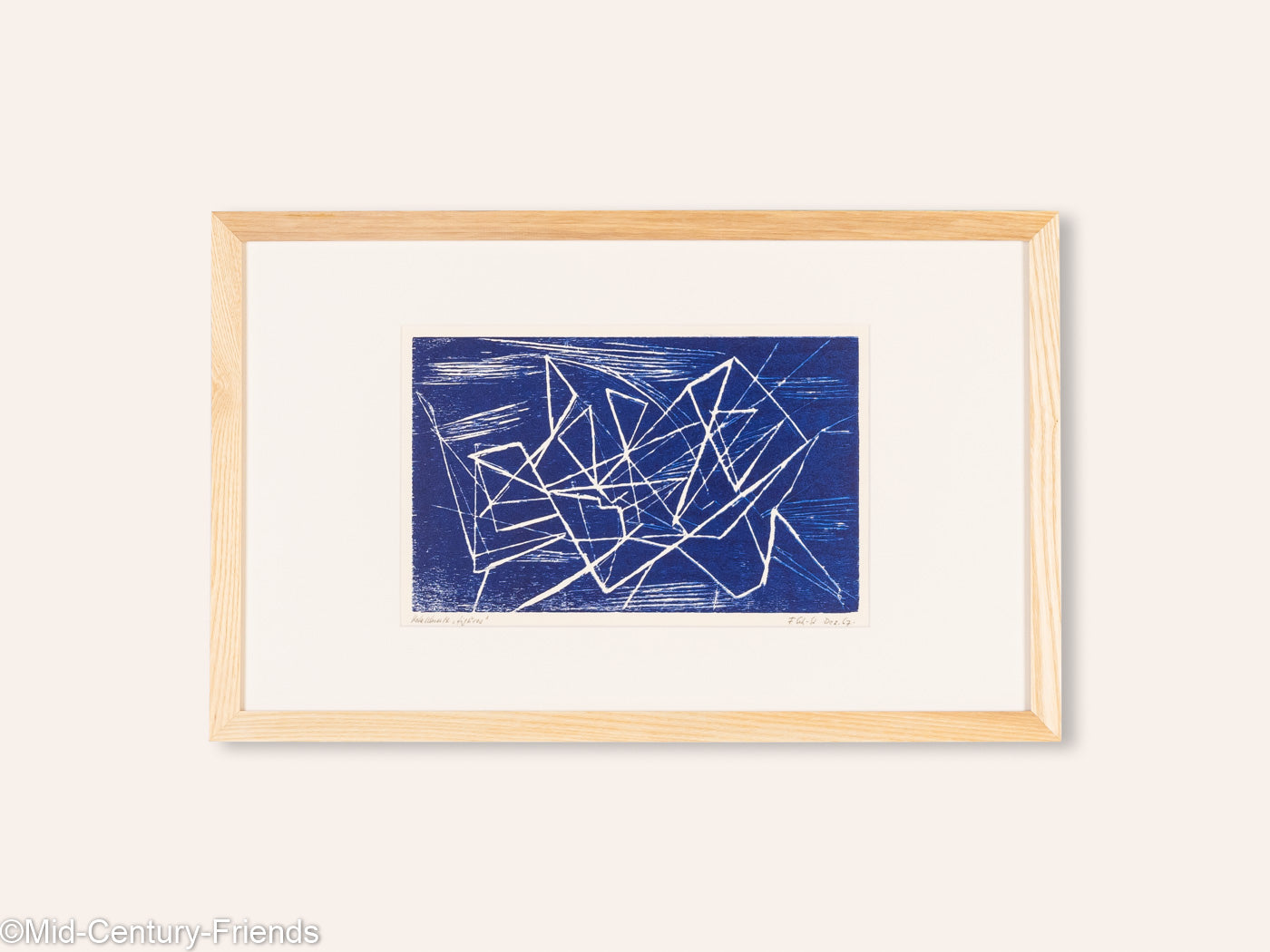 Netz, Holzschnitt auf Papier, 57 x 36 cm
