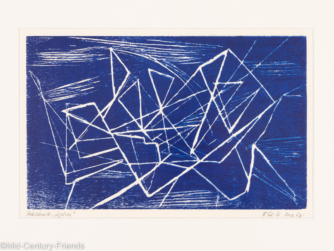 Netz, Holzschnitt auf Papier, 57 x 36 cm