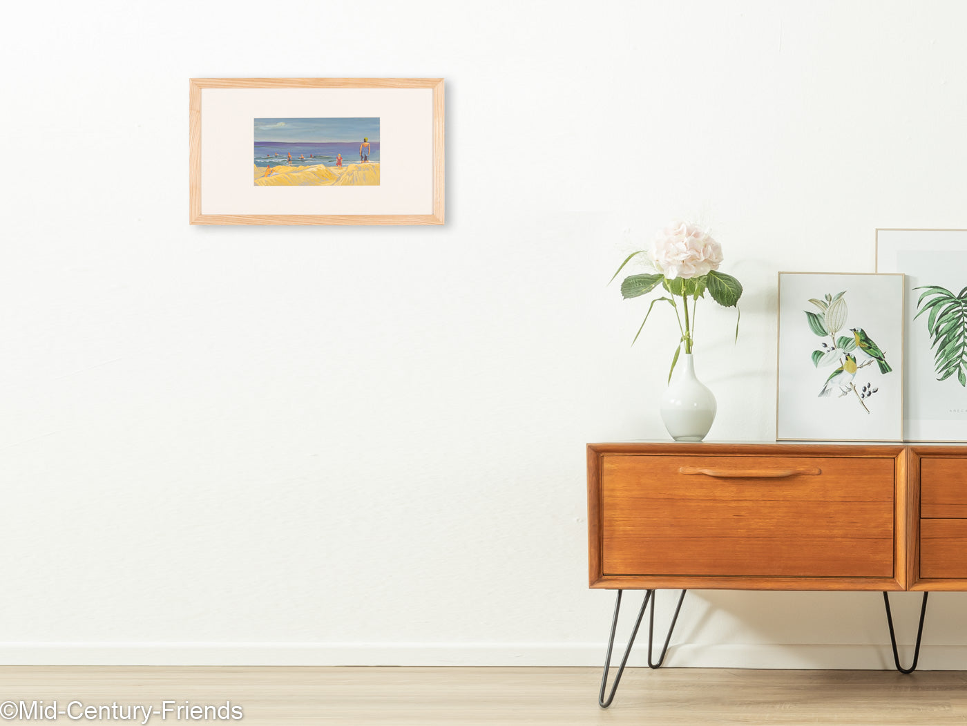 Badestrand, Gouache auf Papier, 50 x 29 cm