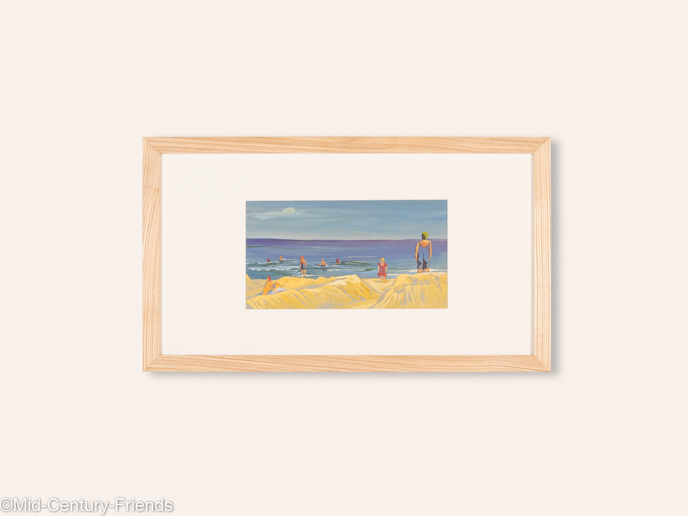 Badestrand, Gouache auf Papier, 50 x 29 cm