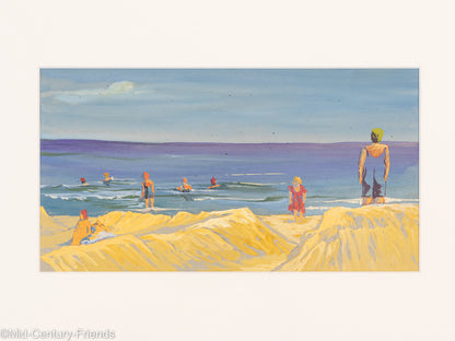 Badestrand, Gouache auf Papier, 50 x 29 cm