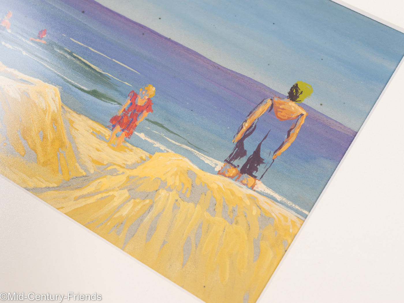 Badestrand, Gouache auf Papier, 50 x 29 cm