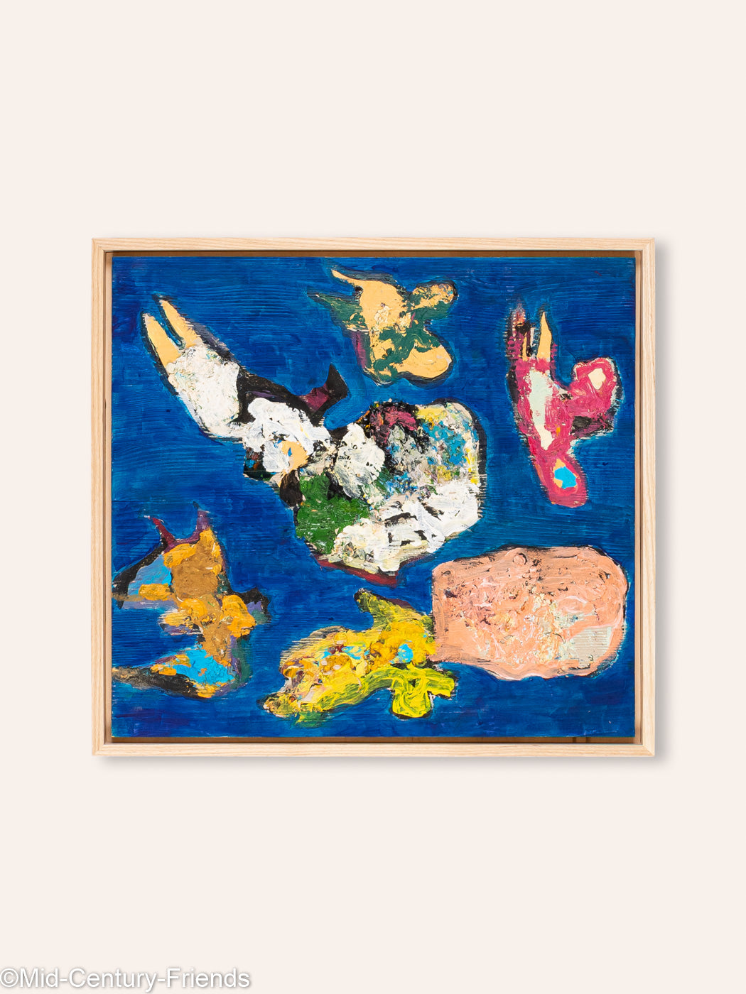 Flying Objects, Öl auf Platte, 42 x 46 cm