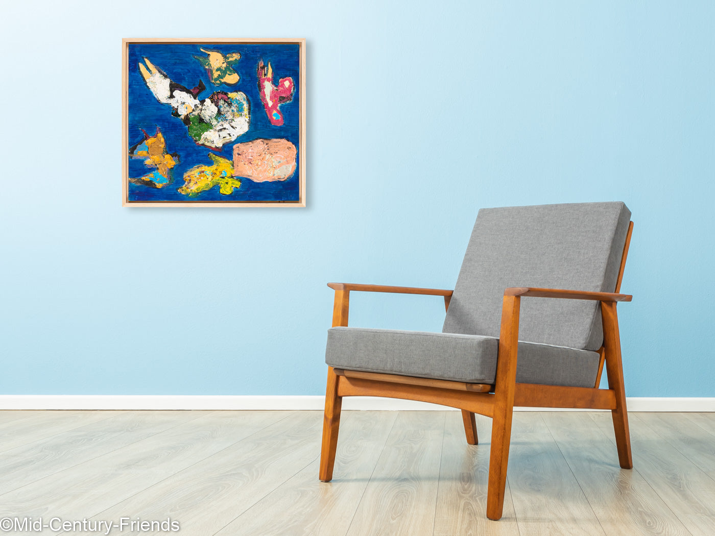 Flying Objects, Öl auf Platte, 42 x 46 cm