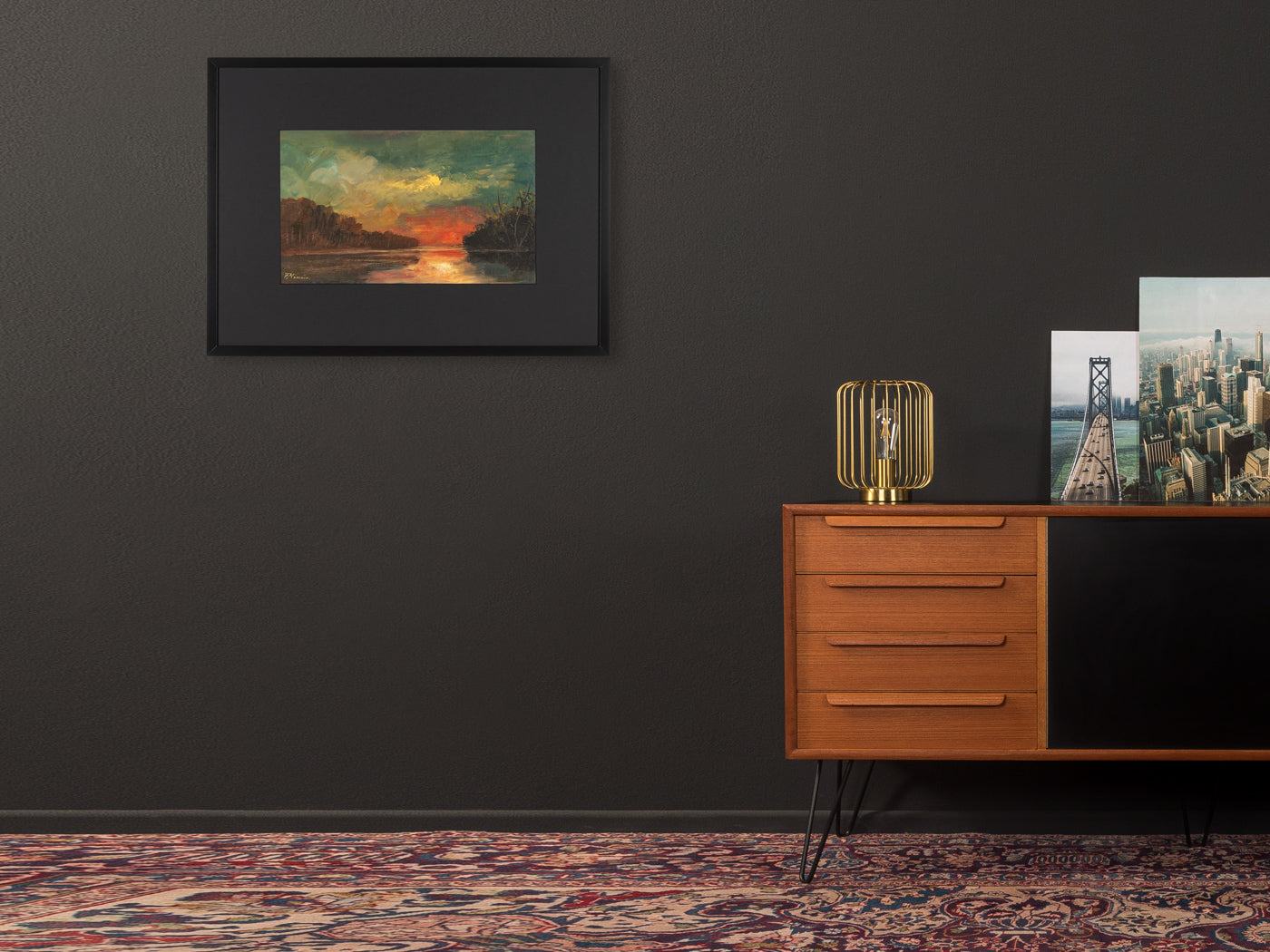 Flusslandschaft, Öl auf Leinwand, 78 x 58 cm