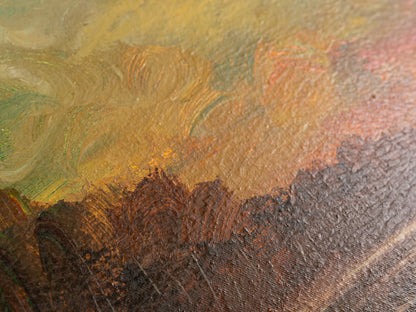 Flusslandschaft, Öl auf Leinwand, 78 x 58 cm