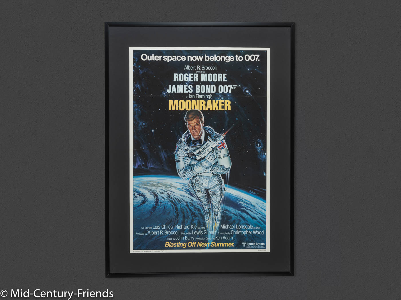 MOONRAKER, ROGER MOORE, ANKÜNDIGUNGSPLAKAT, 92 X 123 CM