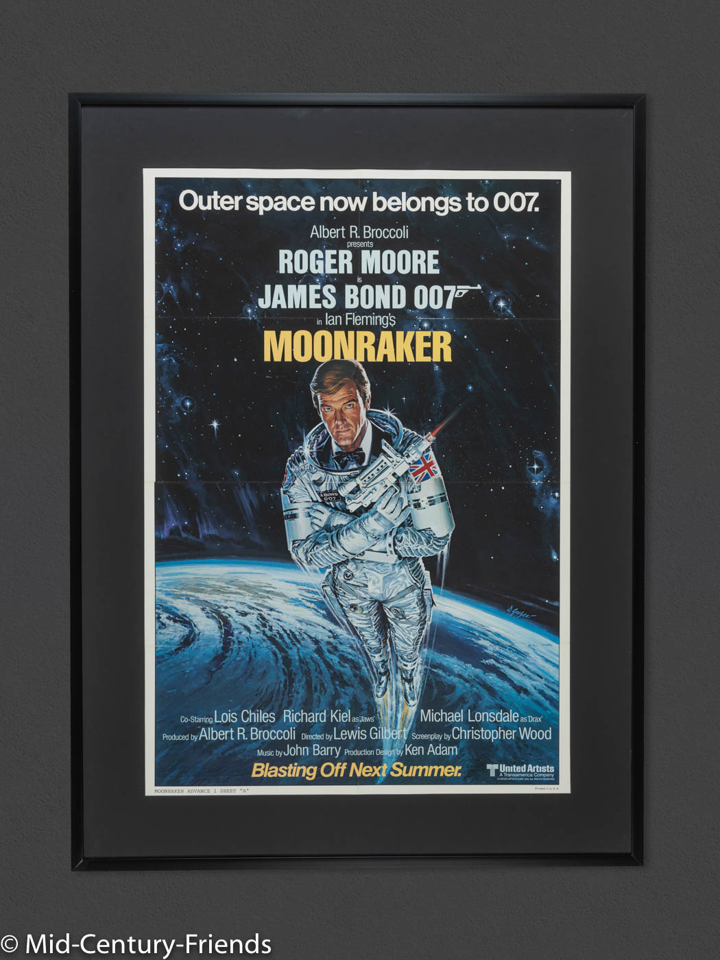 MOONRAKER, ROGER MOORE, ANKÜNDIGUNGSPLAKAT, 92 X 123 CM