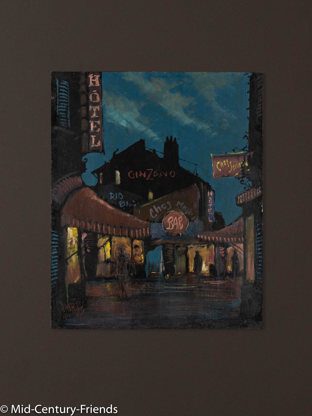 Pigalle dans la nuit, Öl auf Holzplatte, 38 x 46 cm