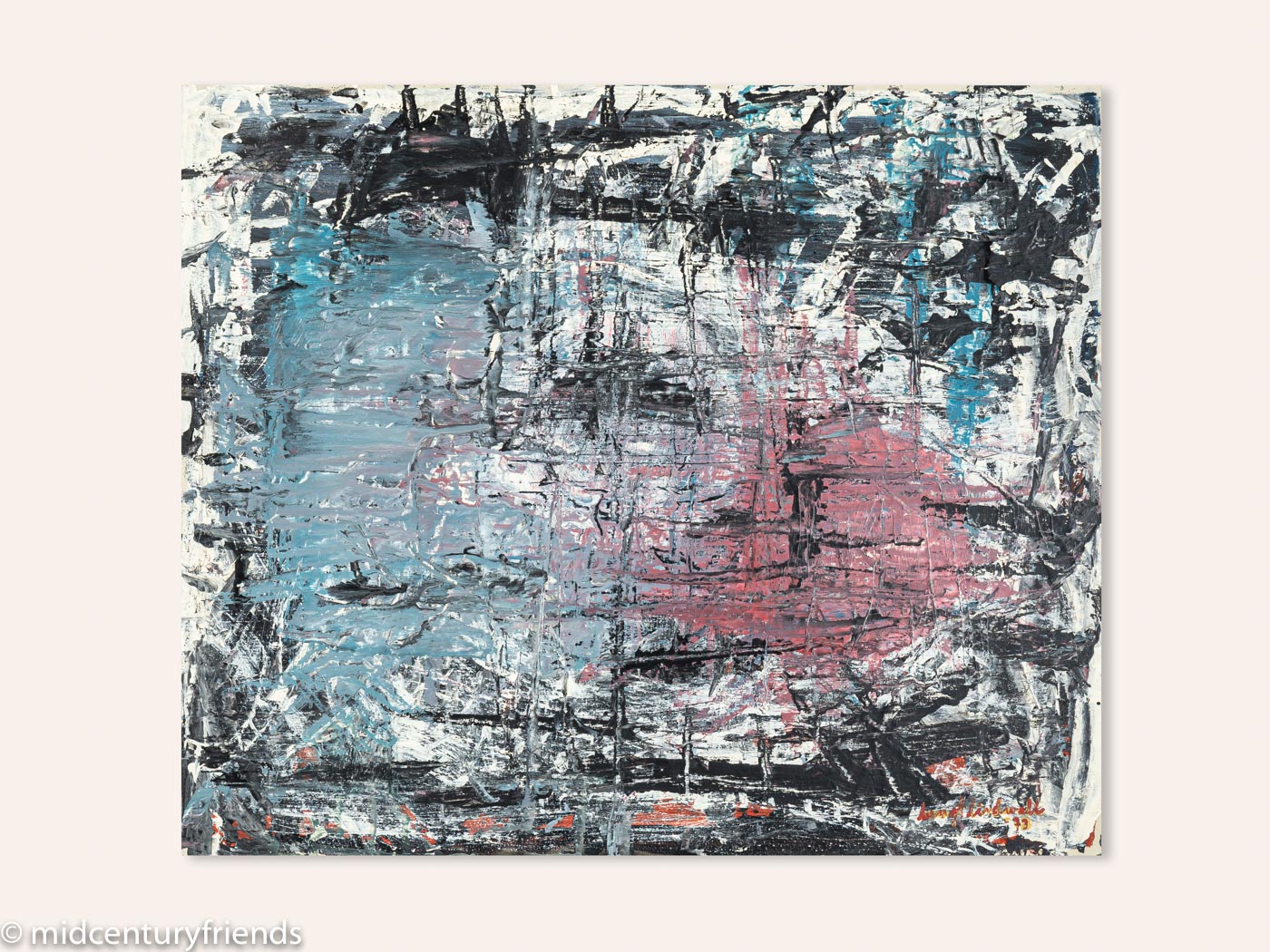 Farbkomposition, Öl auf Platte, 55 x 46 cm
