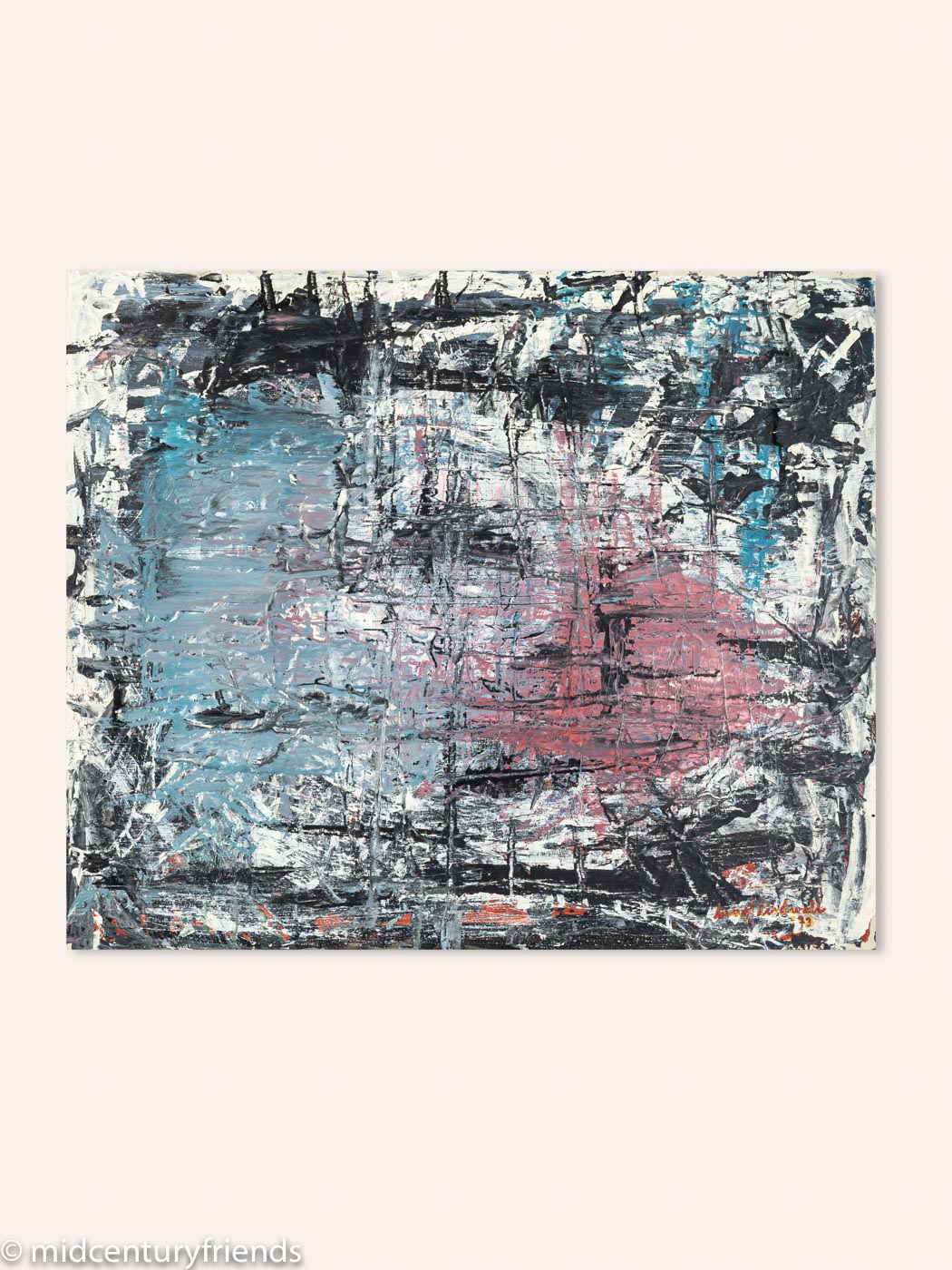 Farbkomposition, Öl auf Platte, 55 x 46 cm