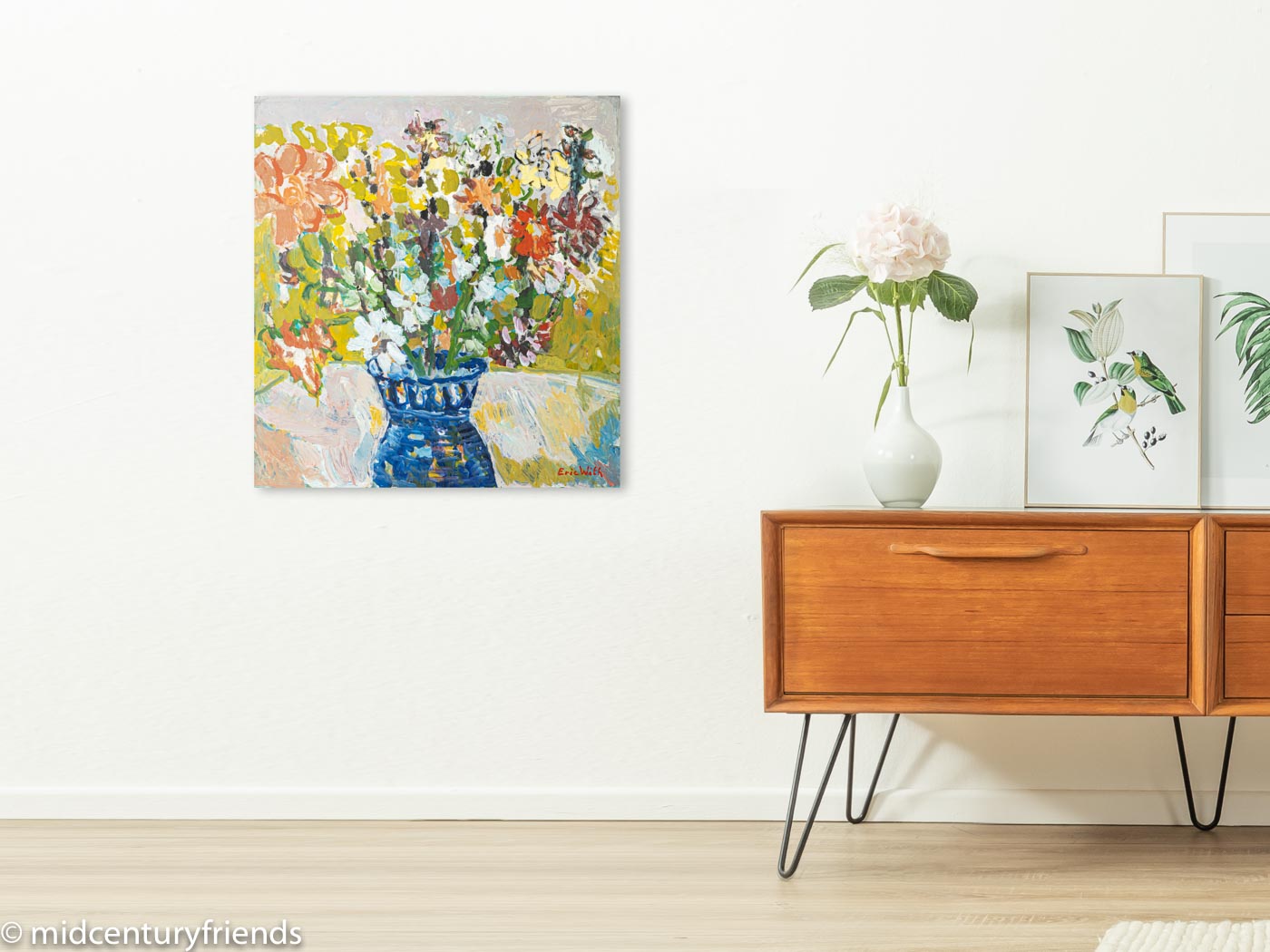 Frühlingsblumen, Öl auf Platte, 57 x 61 cm