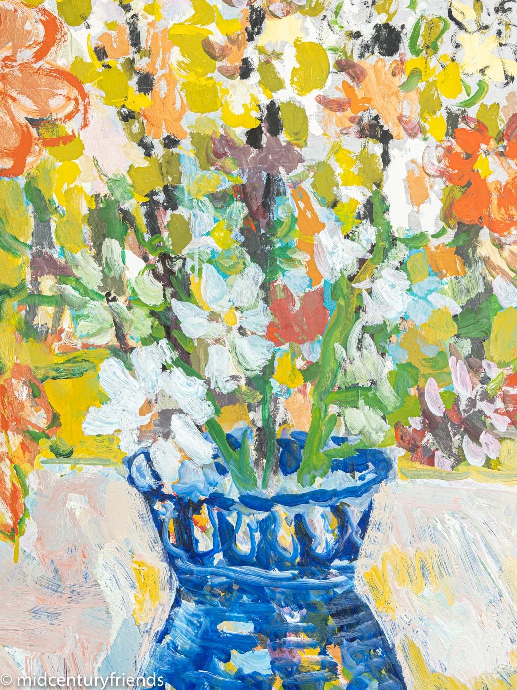 Frühlingsblumen, Öl auf Platte, 57 x 61 cm