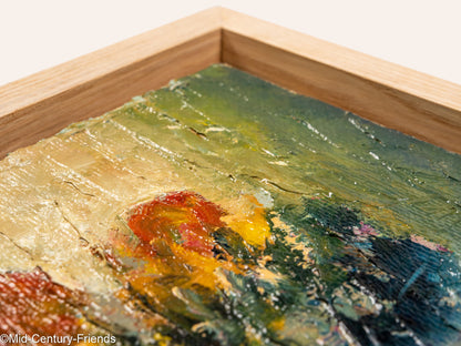 Expressionistisches Blumenstillleben, Öl auf Leinwand, 20 x 26 cm