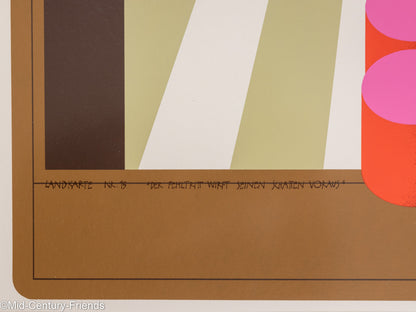 Landkarte Nr. 15 - Der Fehltritt wirft seinen Schatten voraus, Farblithographie auf Papier, 75 x 87 cm