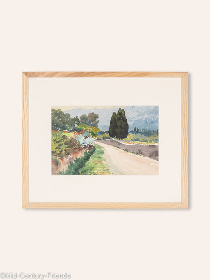 Pinien im Feld. Aquarell auf Papier, 57,5 x 47,5 cm