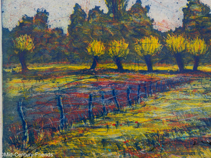 Weiden III, Farbradierung auf Papier 63 x 53 cm