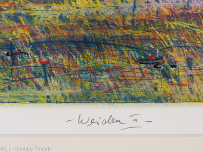 Weiden III, Farbradierung auf Papier 63 x 53 cm