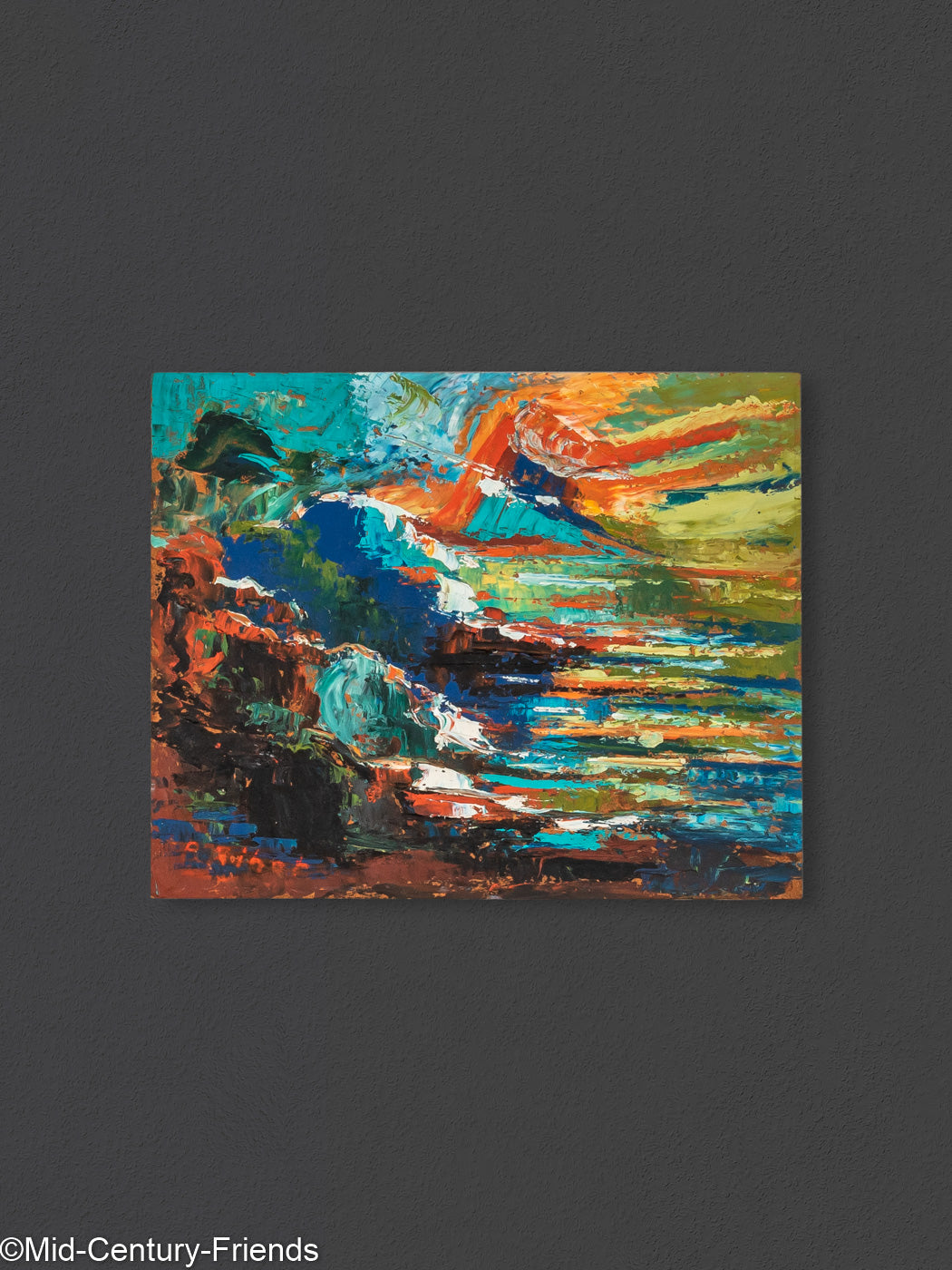Abstrakte Küstenlandschaft, Öl auf Platte, 41 x 33 cm