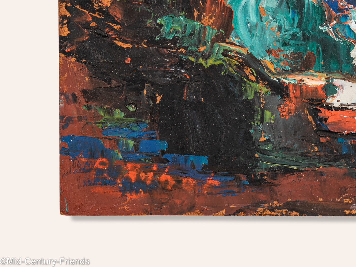 Abstrakte Küstenlandschaft, Öl auf Platte, 41 x 33 cm