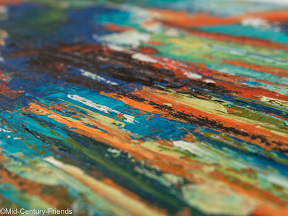Abstrakte Küstenlandschaft, Öl auf Platte, 41 x 33 cm