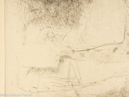 Studie eines Jungen, Radierung auf Papier, 41 x 52 cm